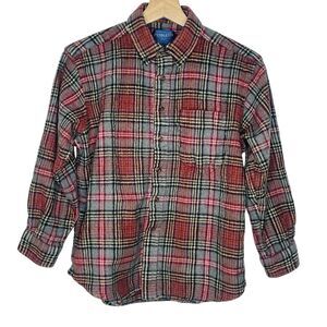 Sir Pendleton Shirt Boys Large Fine Worsted Wool Gray Plaid